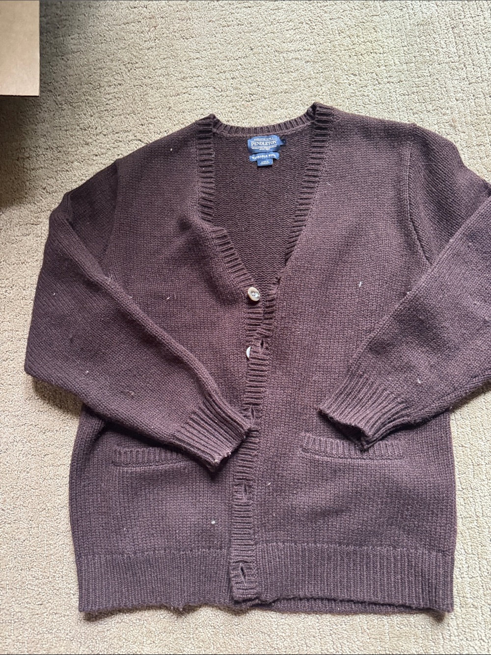 Pendleton Men's Brown Knit Button Cardigan